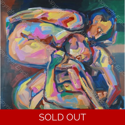 SOLD Three abstract figurative nudes in a box 058